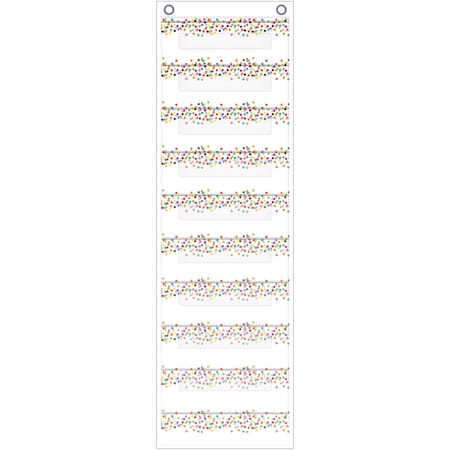 Teacher Created Resources File Storage Pocket Chart, 10 Pockets, Confetti, 14" x 58" TCR20843